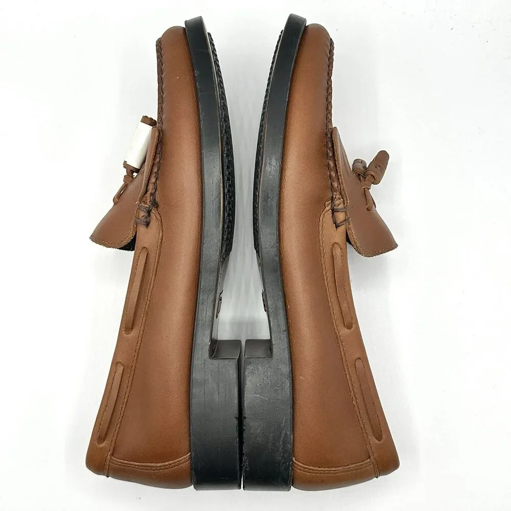 GH Bass & Co Weejuns Marietta II Women's 10 Leather Kiltie Tassel Loafers Brown